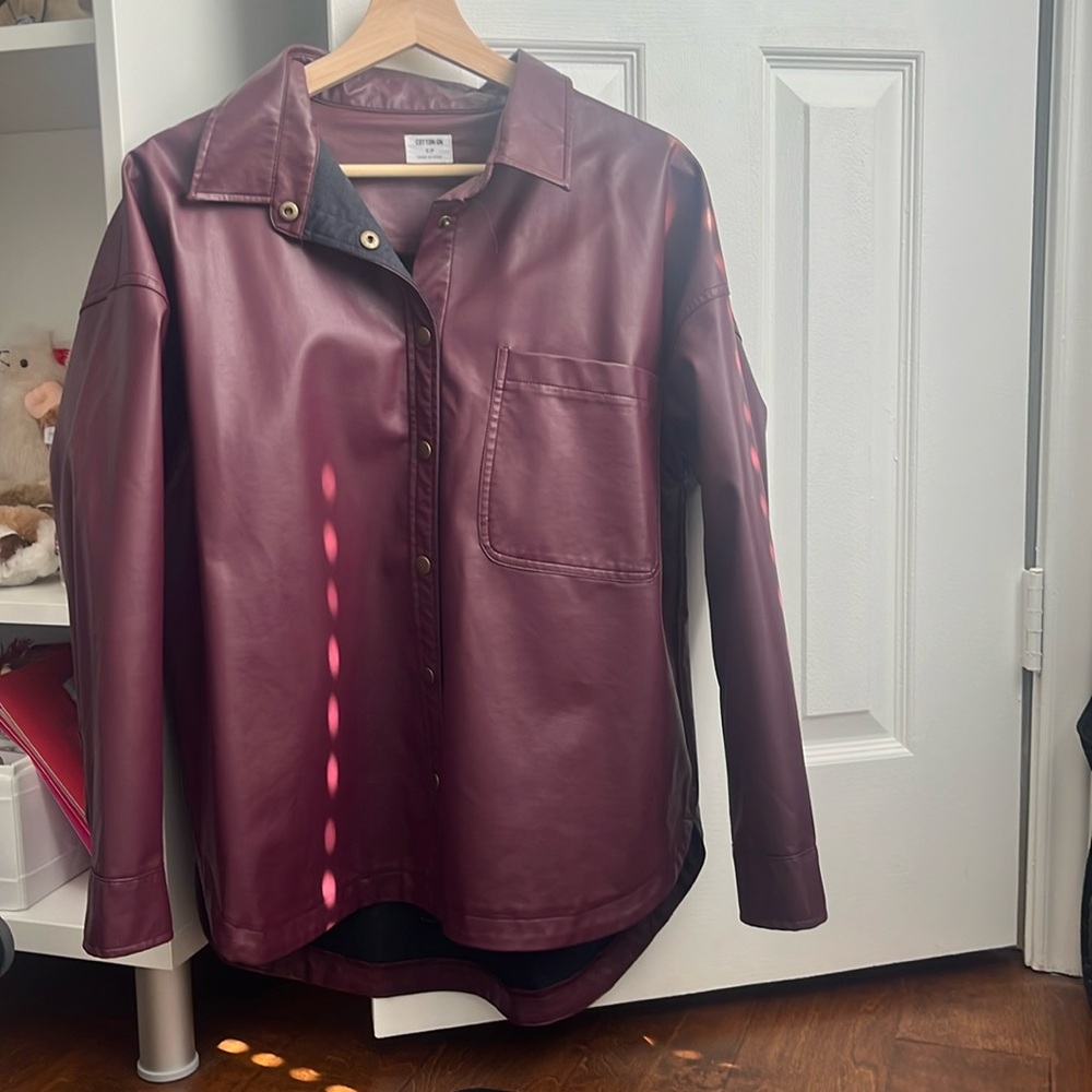 Cotton on size small reddish leather jacket